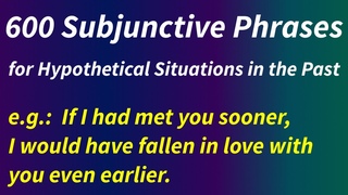 600 Subjunctive Phrases for Hypothetical Situations in the Past for listening and speaking exercises