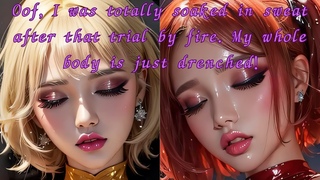 Im drenched in sweat from the trial of flames4K ai art lookbook