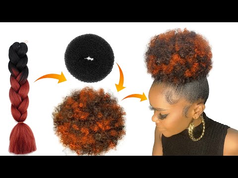 SHE BROKE THE CODE DIY 2 Kinky Curly Bun Using Braid