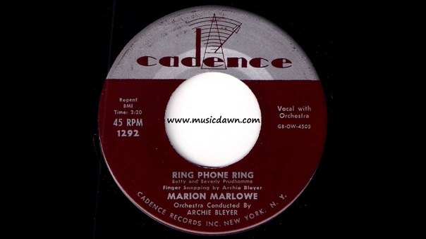 Marion Marlowe Ring Phone Ring Cadence 1956 Popcorn