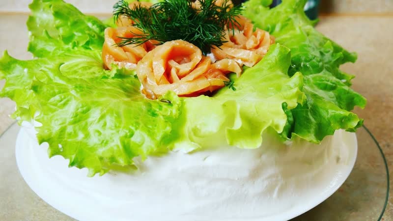Новогодний торт УДИВИ ГОСТЕЙ. Крабовый торт с сёмгой,