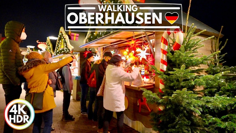 Amazing Christmas Lights at Centro Shopping Mall Germany 4 K HDR Night