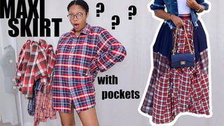 DIY Plaid Maxi Skirt Upcycle | Major Thrift Flip!
