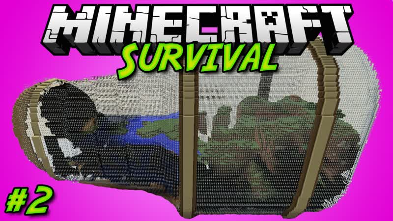 Minecraft, Выживание в Бутылке 02 Встреча с Монстрами и Новый