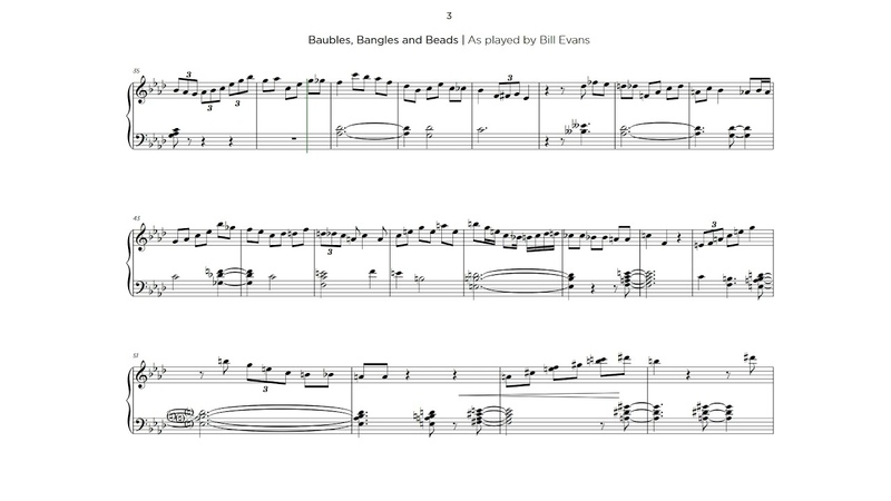 Baubles, Bangles and Beads ( As played by Bill Evans) Sheet Music