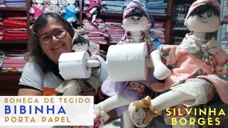 Como fazer uma Boneca de Tecido Porta Papel Higienico - Parte 3