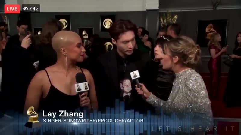 120210 EXOs Lay GRAMMYs red carpet