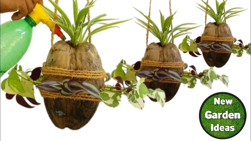 How to Make Coconut Hanging Pot, , beautiful hanging pot making at