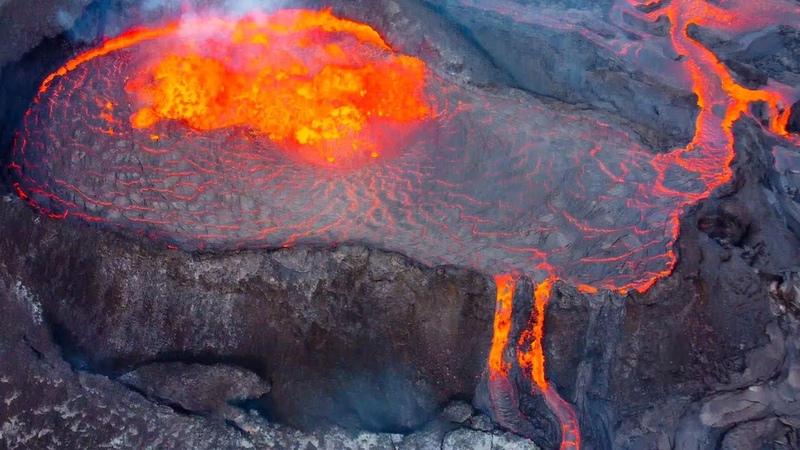 ICELAND VOLCANO SPILLS LAVA IN SPECTACULLAR LAVA FALLS August 09,
