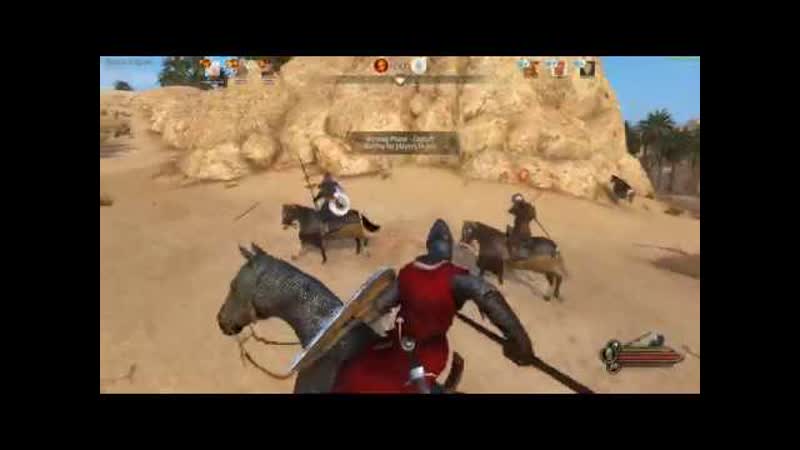 Mount and blade 2 Bannerlord сavalry warm up before the battle in captains