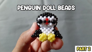 Tutorial Gantungan Kunci Manik Boneka Penguin // DIY // How to Make Little Penguin Doll Beads Part 2