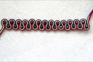 Beading4perfectionists : Soutache : Figure 8 Stitch part 1 with Preciosa beads