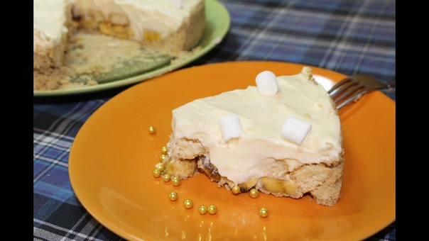 Банановый торт без выпечки Первое свидание, Banana cake without baking