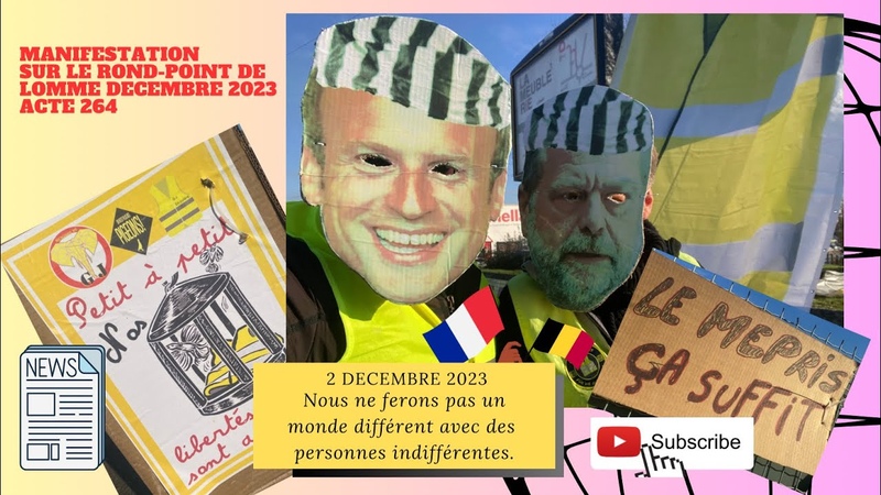 2 décembre 2023, les gilets jaunes sont là au rond point de
