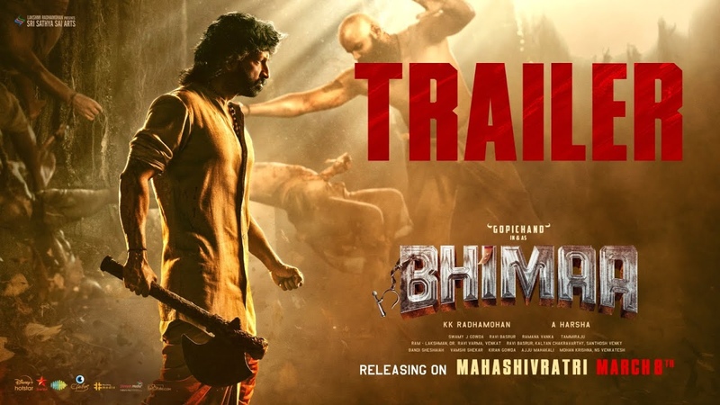 Bhimaa Official Trailer, Gopichand, A. Harsha, Ravi Basrur, Sri Sathya Sai