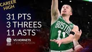 Payton Pritchard 31 pts 3 threes 11 asts vs Hornets 23/24 season