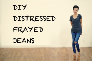 DIY Distressed Frayed Jeans