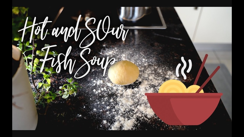 Chinese Hot Sour Fish Soup With Homemade Egg Noodles, Quick and Easy, 4
