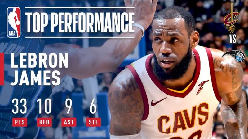 Le Bron James Has Near Triple Double (33, 10, 9) vs. Magic, January 6,