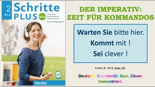 A1.2 - IMPERATIV: KOMMANDOS sagen - Komm ! Wartet ! Gehen Sie ! Schritte Plus Neu 2, Lek. 9, Teil B