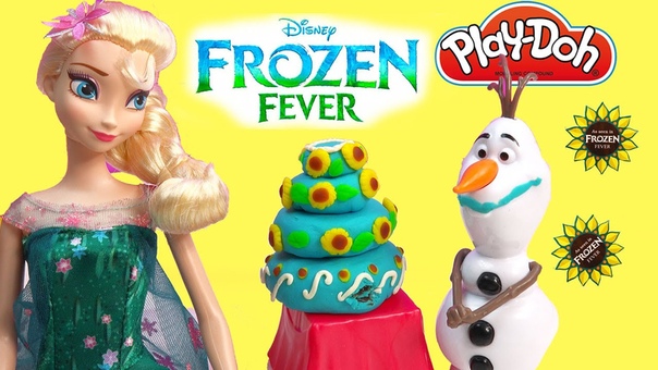 Queen Elsa Frozen Fever Princess Anna Playdoh Birthday Cake Snowman Olaf Parody Play doh