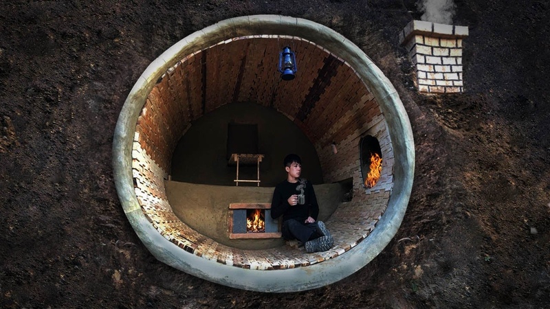 15 Days Of Bush Survival Build Bushcraft Cliff Shelters, Make Cement From Tree Bark ( Part
