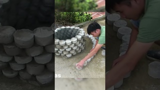 Amazing Aquarium from cement, combined Wishing Well Planter for small garden