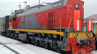 НУЛЕВОЙ, ст. Калино, СвЖД, ТЭМ18ДМ-958 с пригородным поездом 6945 Чусовская-Кын /ЗУЖД/ 2024