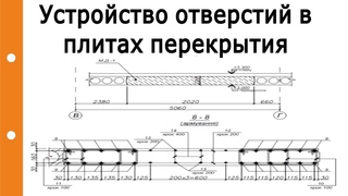 Устройство отверстий в плитах перекрытия и капитальных стенах