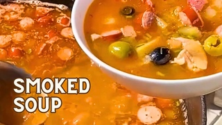 SMOKED SOUP-SOLYANKA!!!Pork, beef and smoked meats.