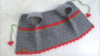 Kırmızı Gonca Gül Desenli Tığ işi Kolay Bebek Yeleği/Kız Bebek Yeleği/3-6 ay için