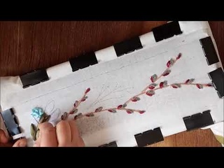 Украшение на корзинку с вышивкой. Часть 3