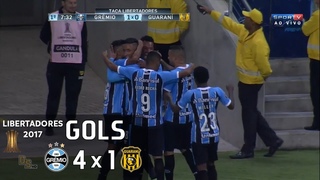 Gols - Grêmio 4 x 1 Guaraní (PAR) - Libertadores 2017