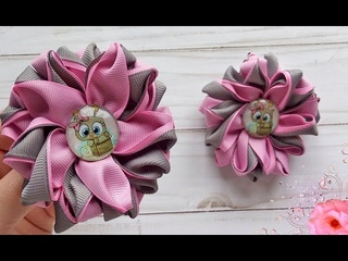 Бантики “Совушка“. Канзаши МК./ Bows “Doll“. Kanzashi MK.