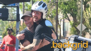 Dax Shepard and Shaun White Bro Hug after meeting for lunch in Los Feliz, CA