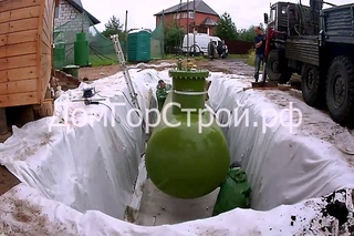Подготовка к установке газгольдера