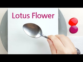 (482) Lotus flower | Spoon painting | Fluid Acrylic Pouring for beginners | Designer Gemma77