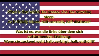 Nationalhymne der USA - Das sternenbesetzte Banner (EN/DE Text)