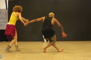 Salsa workshop Yoandy Villaurrutia & Diana Rodrigues at the Israeli Salsa Congress 2015, Eilat, Israel.